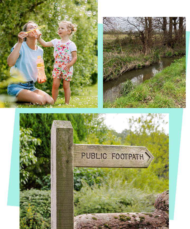 Collage of images showing the various opportunities for a landscape led development